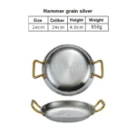 Commercial crayfish plate Flat bottom stewed rice pot Double ear frying pan hotpot 304 stainless steel Spanish seafood rice