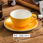 Creative Color 150ml Espresso Cup with Saucer Home Dessert Plate Tea Cup Couple Mug Gift Office Mug Tabletop Decoration