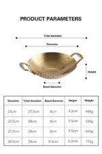 Double Ear Bar Cauldron Commercial round bottom pot Small Hot Pots Thickened creative stainless steel dry pot Pot cub Golden - Image 20