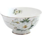 Bone China Dinnerware, Household Ceramic Rice Bowl, Deep Dishes, Soup Pots, Steak Flat Plate, Delicate Floral Tableware