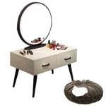 Goldoma modern Morocco dressing table with jewelry storage - minimalist makeup shelf and ornament organizer for bedroom