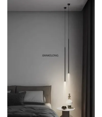 Modern Minimalist LED Longer Pendant Lights For Bedroom Bedside Reading Chandelier Lamps Living Room Bar Coffee Decor