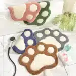 Cartoon Foot Shape Bath Mat Bathroom Door Absorbent Foot Mat Anti-slip Microfiber Bathroom Rug Machine Washable Bath Carpet