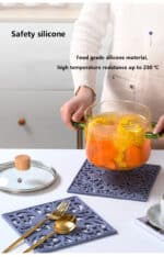 3pcs Silicone Placemats Square Heat Resistant Mats Placemat Kitchen Tableware Mat Hot Pots and Pans Coaster Kitchen