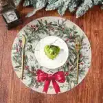 4pcs Christmas Vintage Placemat Merry Christmas Party Decoration 2025 Xmas Santa Claus Placemat Navidad Natal New Year Gift