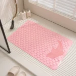 Washable bath mat with non-slip PVC surface in a modern bathroom