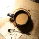 Nordic coffee shop frosted mug with spoon Tray Black coffee cup with wooden base Mark Drinkware mug Creative ceramic water
