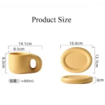 Cute Coffee Mug Personalised Ceramic Coffee Cup & Saucer Sets for Office and Home Couple Mugs for Latte Milk and