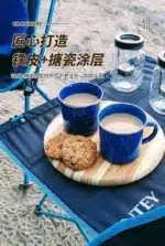 Camping Enamel Tableware Set: Plates, Bowls, Mugs High Quality 24 piece Enamel Tableware Set 24-Piece Enamel Tableware Set