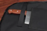 Durable knife carrying case with 21 pockets for chef knives and kitchen utensils