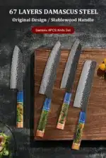 1-4 PCS Kitchen Knife set Damascus Steel Japanese chef Knife Santoku Knife Nakiri Knife kiritsuke knife Stable wood Handle