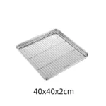 Golden Square Stainless Steel Food Service Tray plate set Nonstick Bakeware Fruit Cookie Bread Plate Kitchen Storage Container - Image 8