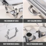 Chafing Dish Buffet Set 8QT Electric Stainless Steel 2/4/6Pack Full Size Pans Food Warmer Chafing Fuel Holder for Party Catering - Image 9