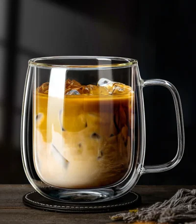 250/350/450ml Double Wall Glass Coffee Cup High Borosilicate Glass Mug Heat Resistant Coffee Milk Juice Water Cups with