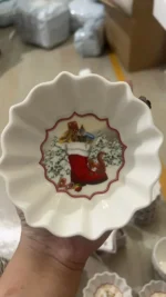 German Treasure Hard Porcelain Toy Joy Multi-Angle Dinner Plate Christmas Cup Saucer Bowl Candlestick