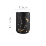 Marble Soap Dispenser Pump Bottle Ceramic Bathroom Accessory Set Home Couple Mouthwash Cup Soap Dish Washing Tools Luxury