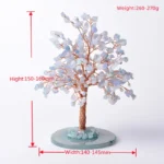 Aquamarine Lucky Tree Natural Crystal Tree Handmade Gemstone Decoration Agate Slices Stone Mineral Ornaments Office Decor