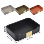 PU Leather Desk Organizer Tray for Key Wallet Electronics Storage box Office Desk Storage Organizer Watch Glasses Display