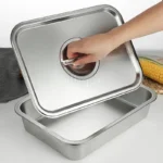 304 stainless steel plate tray rectangular square oven tray baking pot dish deep Japanese barbecue bbq cafeteria Storage trays