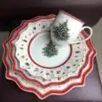 German Weibao Christmas tableware flat plate round cake mug teapot coffee cup soup salad – side view