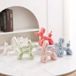 Vilead Ceramic Plating Balloon Dog Orange Figurines Animal Statue Handmade Sculpture Gold Sliver Modern Living Room Desk