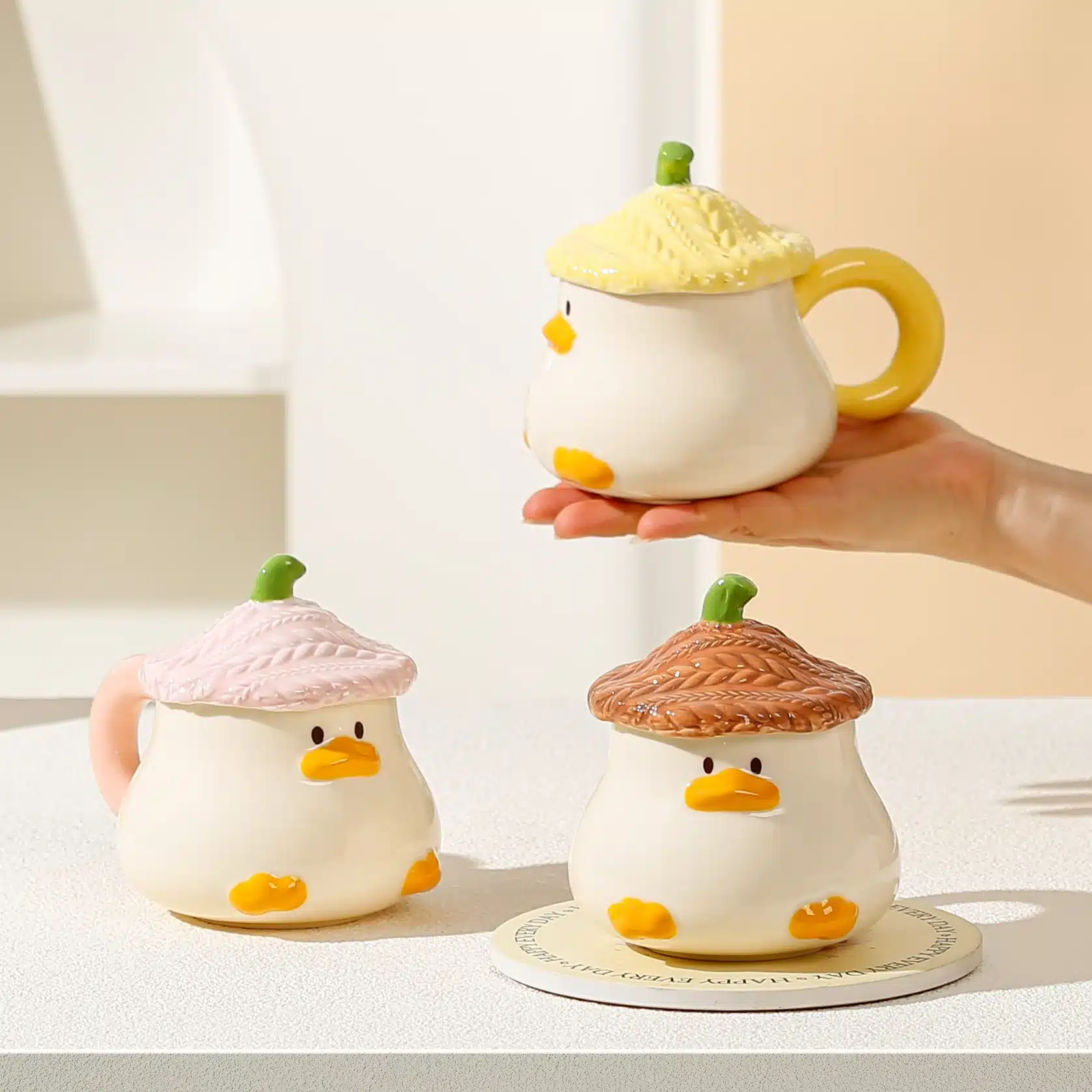 Cartoon Duck Mug Underglaze Color Mug Original Coffee Cups Ceramic Cup Drinkware Cute Mugs Cup for Tea Personalized Gift Funny