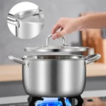 316 stainless steel soup pot Extra thick food grade soup pot Thickened double ear pot Electromagnetic furnace gas special pots - Image 6