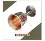 European Gemstone Rose Metal High Footed Wine Cup Wedding Toast Cup Household Wine Glass Holiday Gift