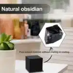 Natural Black Obsidian Cube Hexahedron Crystal Stone Meditation Yoga Balancing Desktop Paperweight Home Office Decor – side