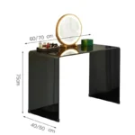 Minimalist vanity desk with drawers and mirror - Goldoma modern dressing table with stool