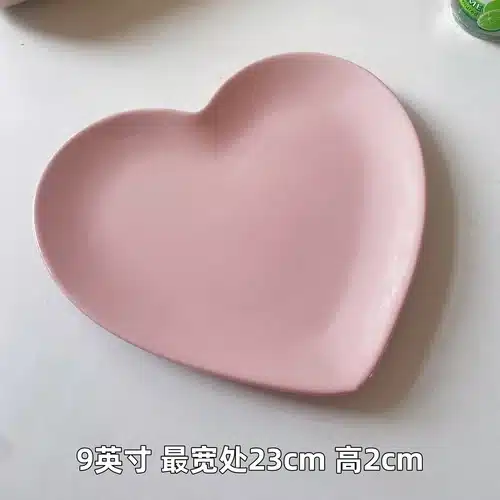 Cartoon Cute Heart Shaped Ceramic Plate Shaped Love Salad Plate Home Breakfast Bread Omelette Dishes Tableware Kitchen Utensils