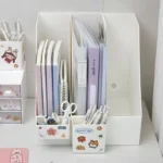 Desktop Book Storage Box Stationery Organizer Desk Storage Rack Bookshelf Pen Holder Organiser Cute Book Stand Bookcase File