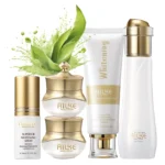 AILKE face cream jar with collagen and hyaluronic acid on white background
