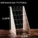 Wood Acrylic Pen Holder with Price Slot Stationery Storage Rack Brush Case Organizer Supermarket Display Stand Cosmetic