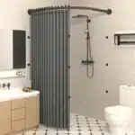 Toilet Non-porous Corner Magnetic Folding Invisible Shower Curtain Waterproof and Mildew-proof Thickened Shower Partition