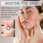 Goldoma redness removal cream tube alongside a white towel and facial brush in a spa setting
