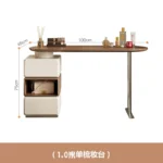 Modern white dressing table with LED mirror and storage drawers