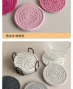 4Pcs 11x11cm Small Round Cotton Woven Coffee Mug Tea Cup Coaster Table Placemat Plate Mat Kitchen Insulation Pad – base