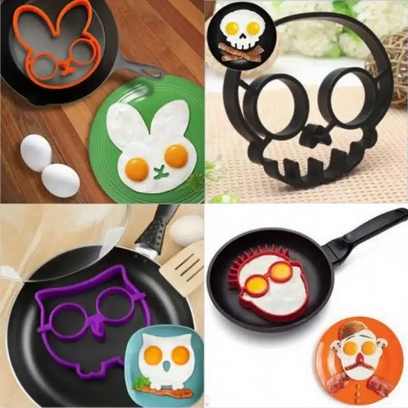 5PCS Breakfast Omelette Mold Silicone Egg Pancake Ring Shaper Cooking Tool DIY Kitchen Accessories Gadget Plastic Egg
