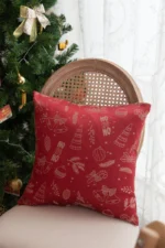 Beautiful Merry Christmas Red Jacquard Christmas Tree Bell Deer Tassel Tablecloth Tea Table Tablecloth Cover Towel