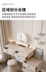 Modern dresser vanity table with mirror and stool — makeup vanity table with ample storage for bedroom