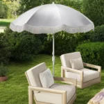 6.5 FT Outdoor Fringe Patio Umbrella w/ Carrying Bag Push Button Tilt for Garden – close-up detail