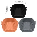Square Silicone Air Fryer Basket Pan Reusable Food Safe Baking Mold for Oven BBQ Barbecue Cooking Kitchen Bakeware Pastry