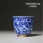 Chinese Jingdezhen Blue and White Porcelain Tea Cup, Small Tea Bowl, Ceramic Teacup, Coffee, Beer, Wine Mug, Household