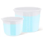 Flexible silicone measuring cup with printed scale for epoxy resin and candle making