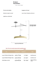 Movable Lamps Modern chandelier lights for Dining island table LED Pendant Lights Cord Indoor Loft Swing Arm Hanging Lamp