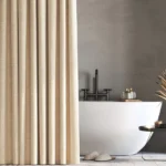 Thick Imitation Linen Shower Curtain Polyester Waterproof Shower Curtain Bath Curtains For Bathroom Bathtub Large Bathing