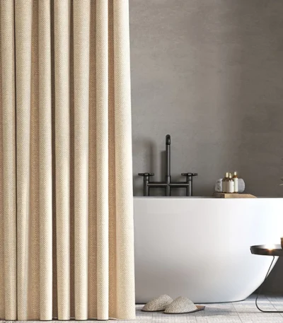 Thick Imitation Linen Shower Curtain Polyester Waterproof Shower Curtain Bath Curtains For Bathroom Bathtub Large Bathing