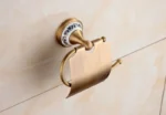 Antique Bronze Bathroom Paper Holder with Shelf Bathroom Paper roll Holder Brass Towel Rack Toilet Paper Holder Tissue Box