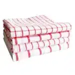 1Pc 50x70cm White Red Plaid Striped Cotton Tea Towel Kitchen Table Napkin Cleaning Cloth Xmas New Year Decor – close-up